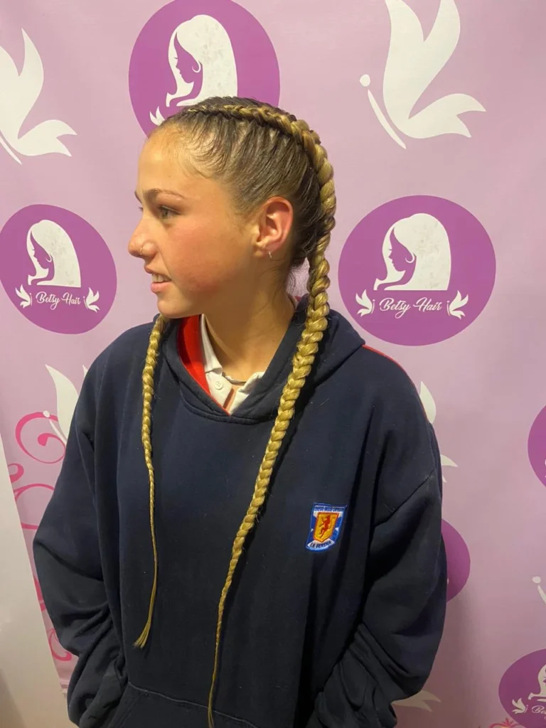 trenzas boxeadoras a la mitad