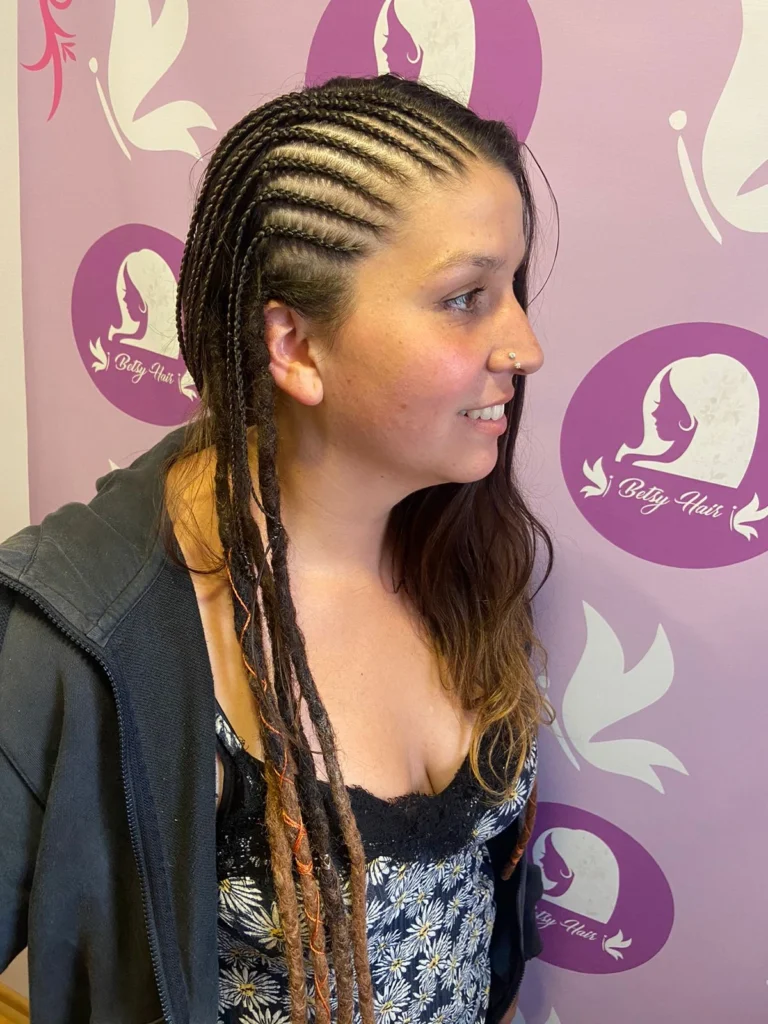 trenzas laterales con argollas